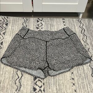 Black and White Speckled Athletic Shorts